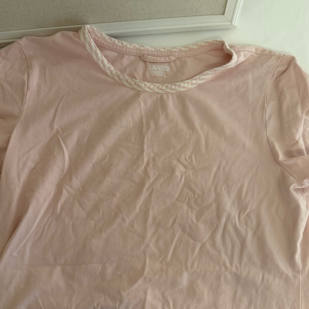 Lands' End Pink Cotton Pajama Set Relaxed Fit NWOT - Picture 6 of 6